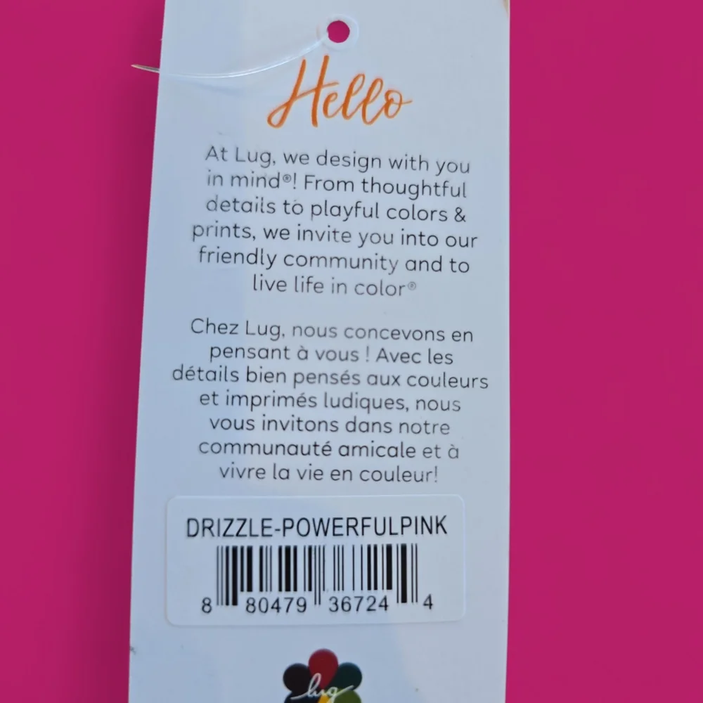 Lug NWT Drizzle Mini Zip Storage Pouch in Powerful Pink